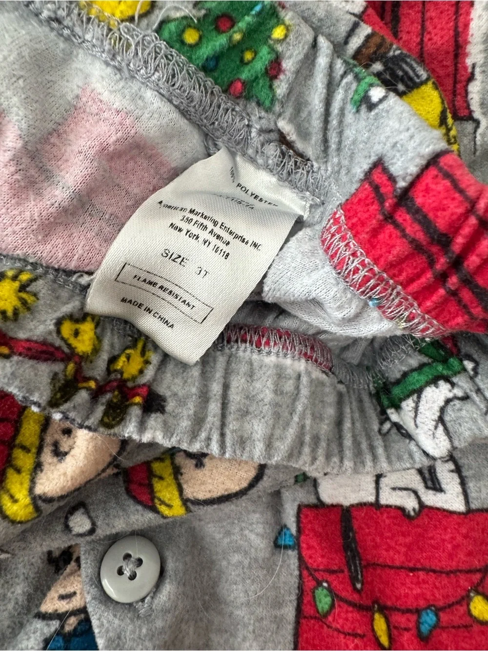 Peanuts pjs size 3